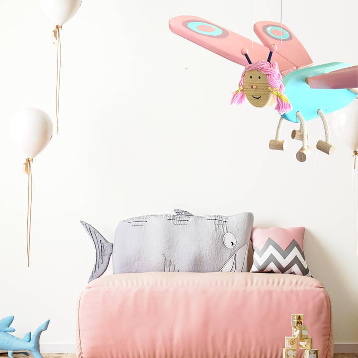 Flying Pink Butterfly Mobile for wholesale by Mrozci