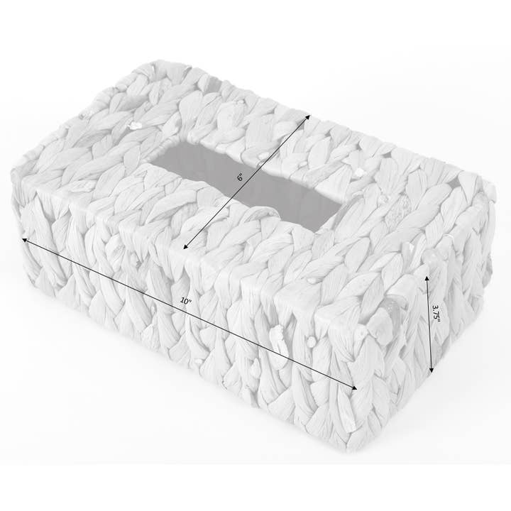 Quickway Imports - Venta al por mayor Cajas de pañuelos - Cubre caja de pañuelos de mimbre jacinto de agua rectángulo