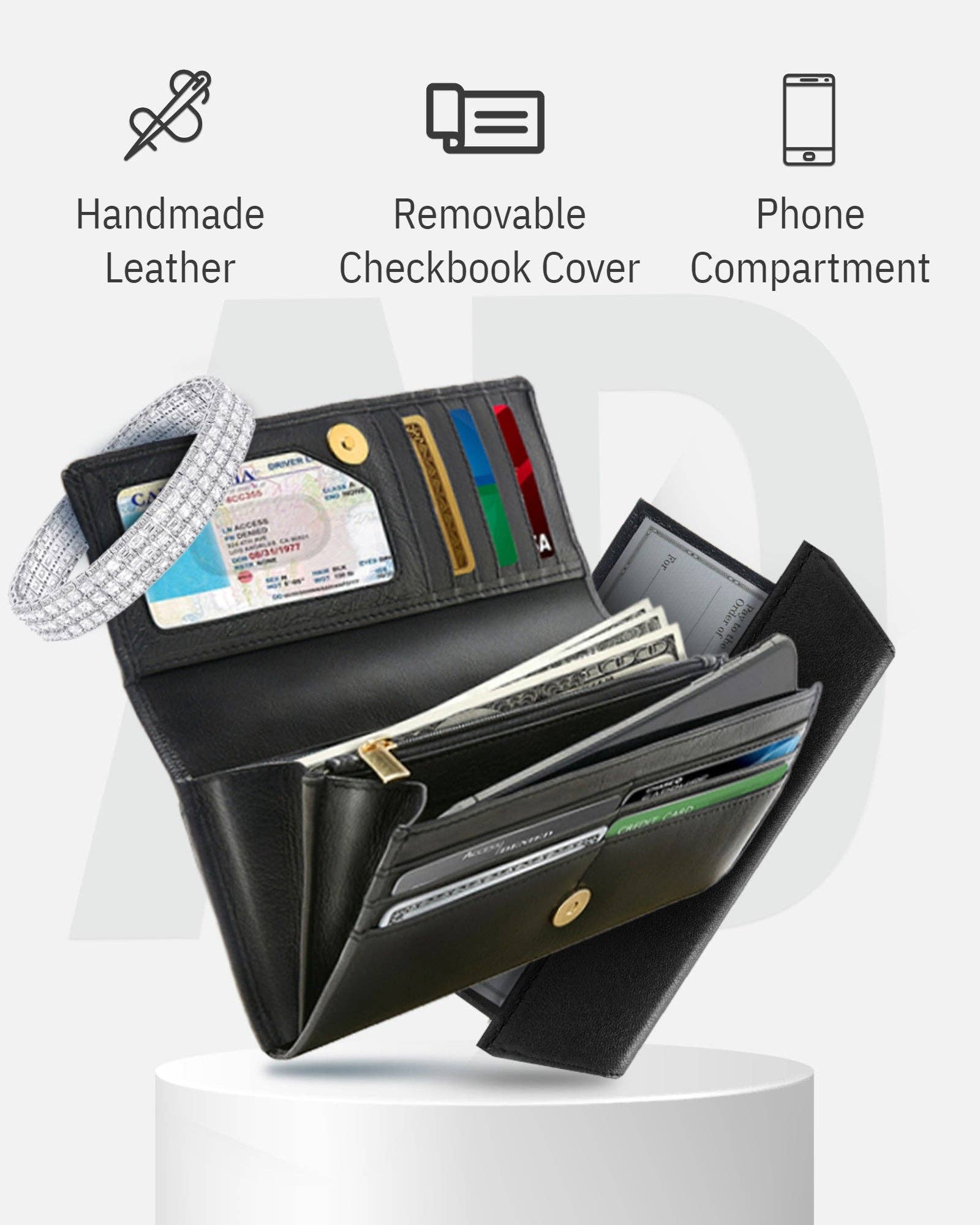 Access Denied Accessories - Wholesale Wallet - Women's - Accordion Clutch Wallet for Women Removable Checkbook Holder27