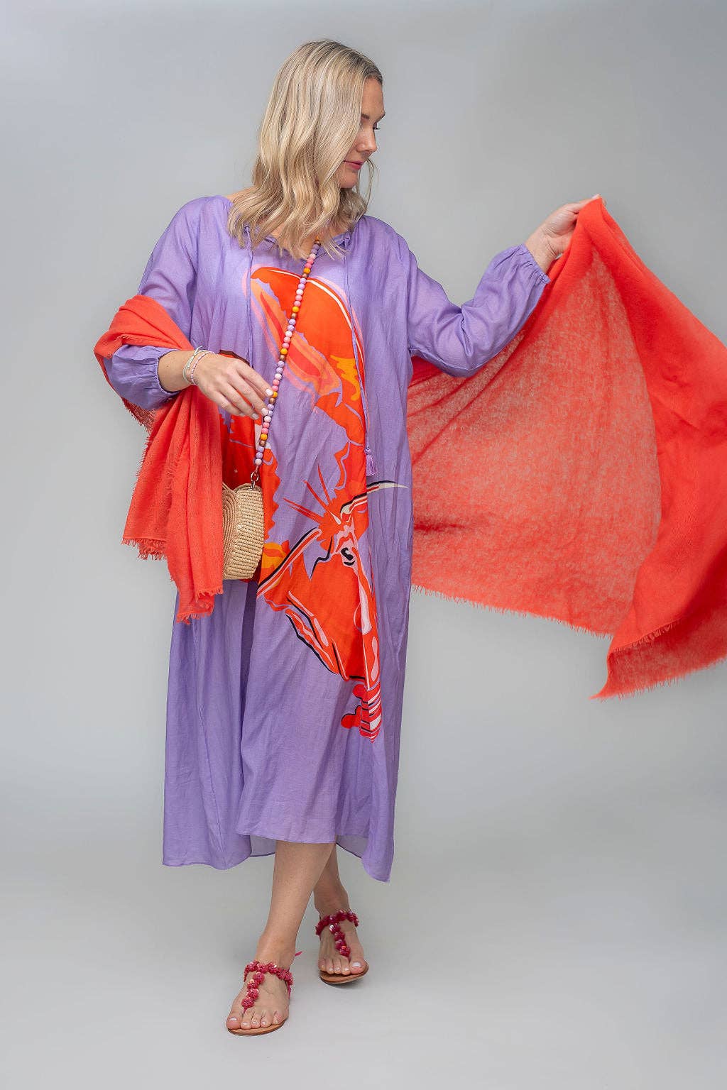 cute stuff GmbH - Wholesale Dress - Women's - Megan-cs dress with lobster print in watermelon2