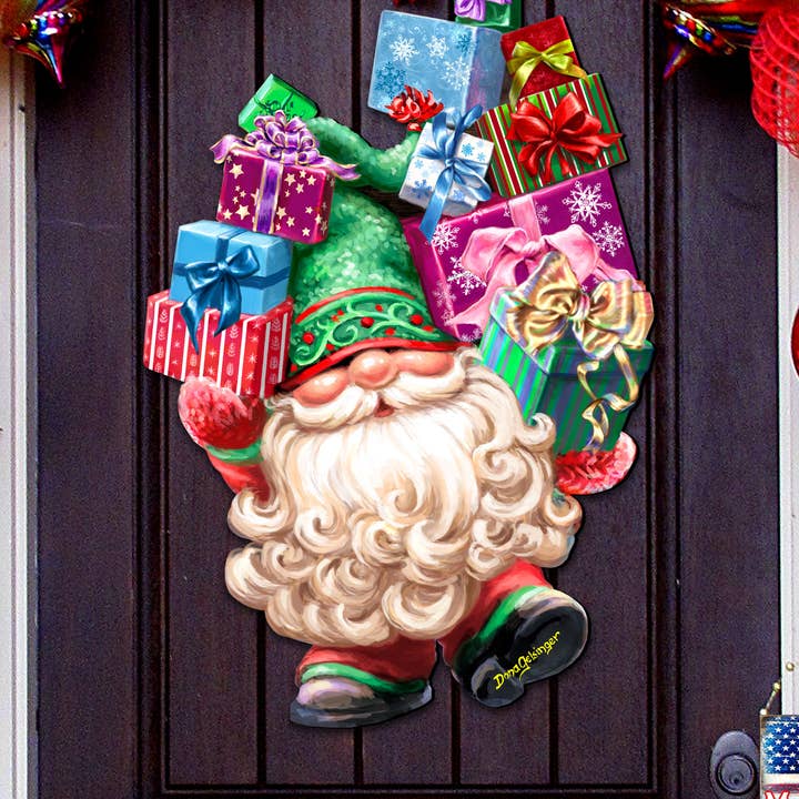 Gift Giver Dwarf Wooden Door & Wall Hanger Dona Gelsinger for wholesale by Designocracy