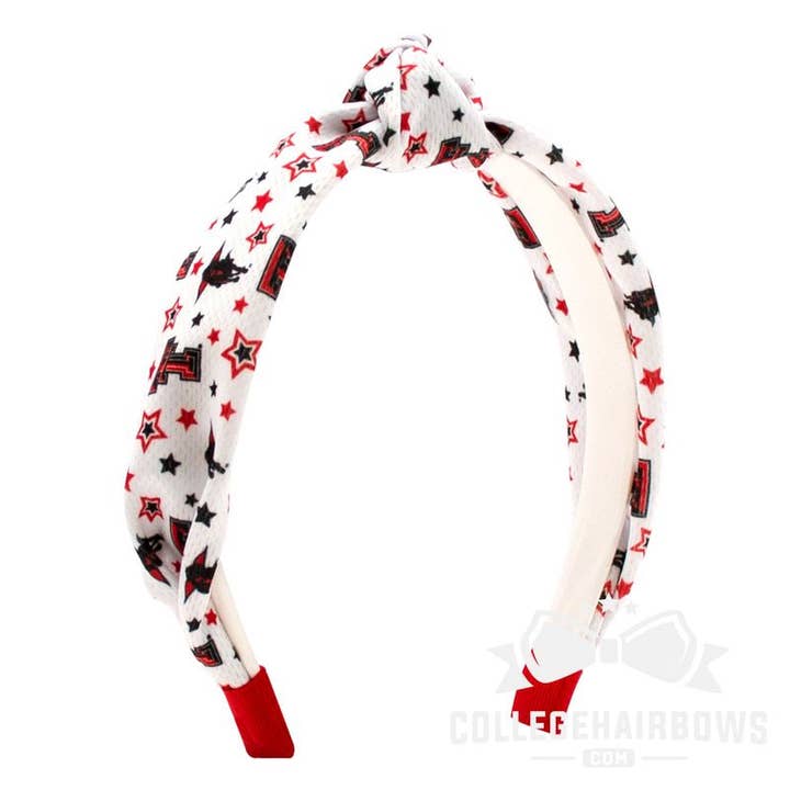 Texas Tech Logo Ripple-Textured Knot Wrap Headband for wholesale by CollegeHairBows.com