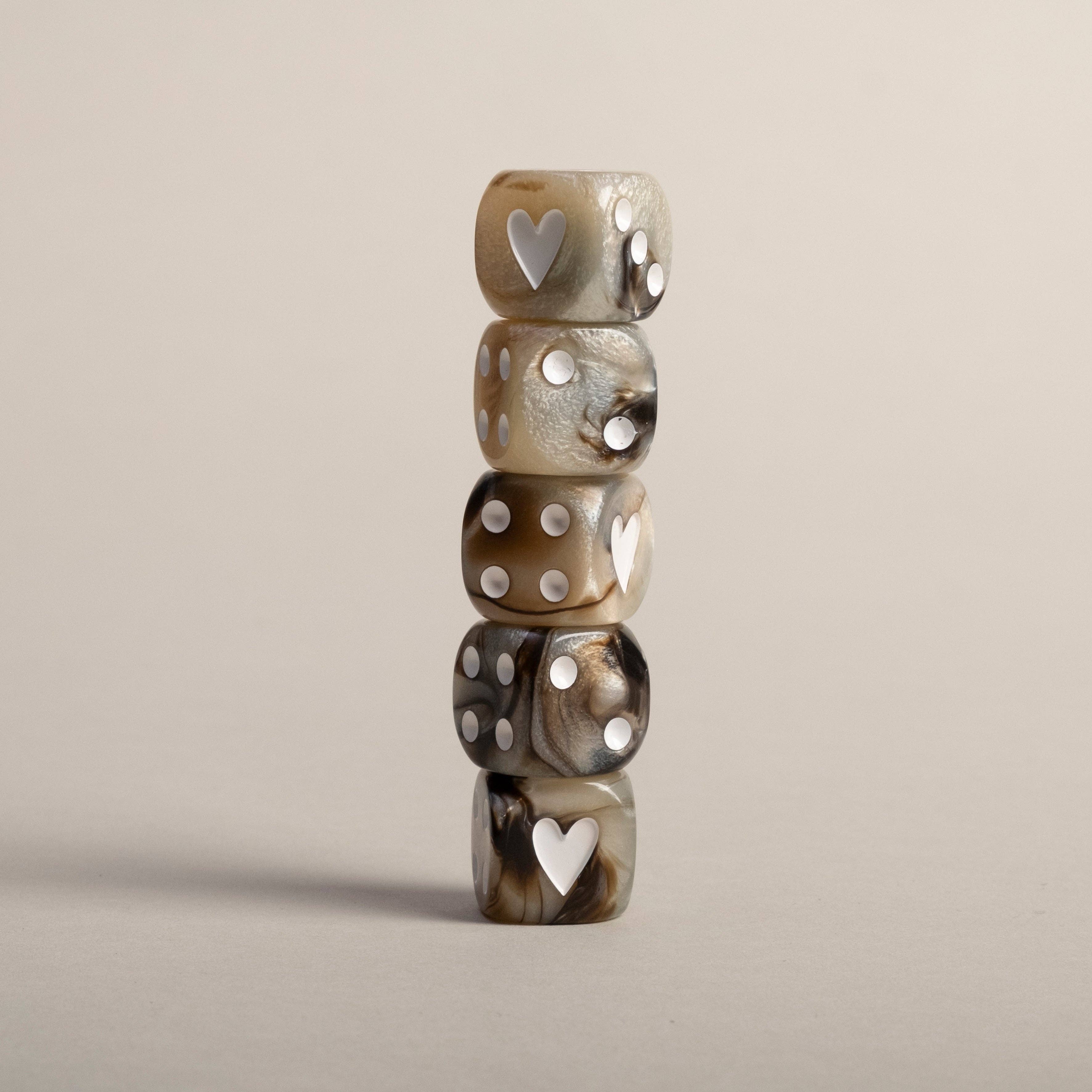 Eulenschnitt - Wholesale Dice - Dice set brown (VE = 8 sets)3