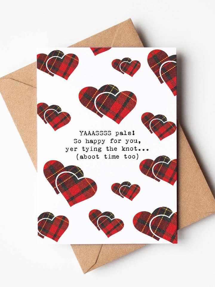 Scottish Humour Engagement Greeting Card for wholesale by Hiya Pal