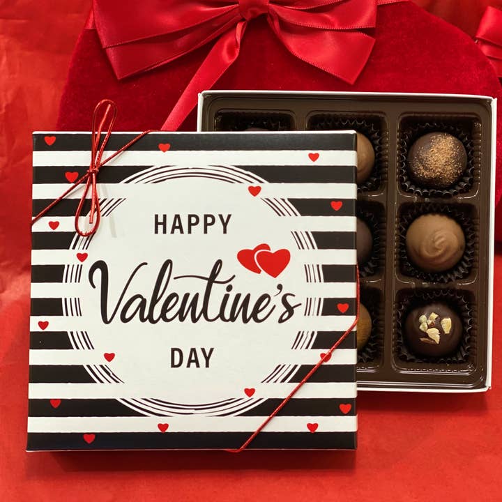 Happy Valentine's Day Artisan Chocolate Valentine Box (Feb) for wholesale by Wildflower Confections