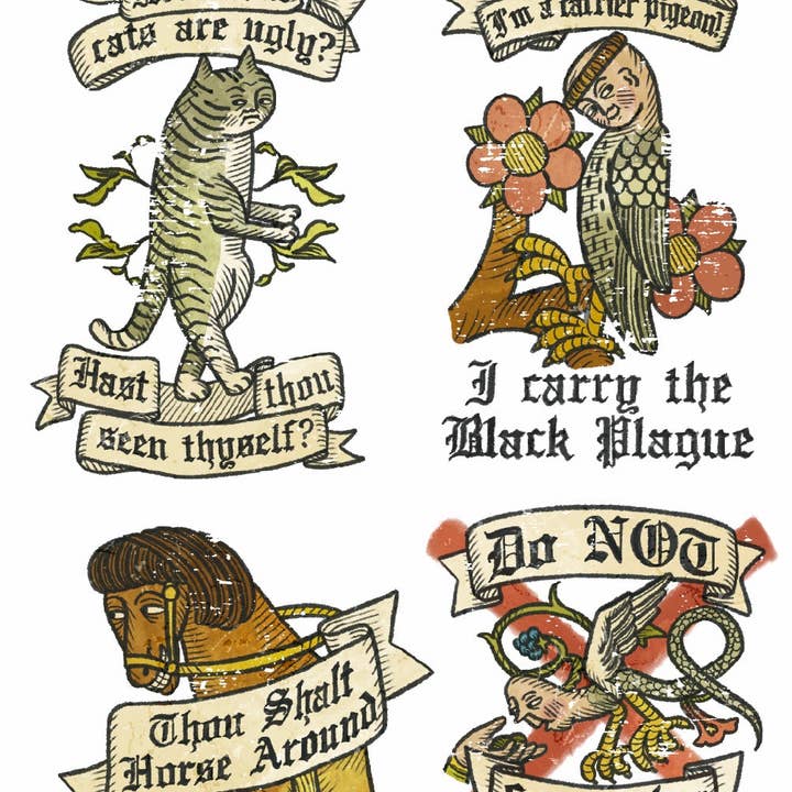 Clarice Tudor - Wholesale Temporary Tattoo - Medieval Temp Tats Sheet1