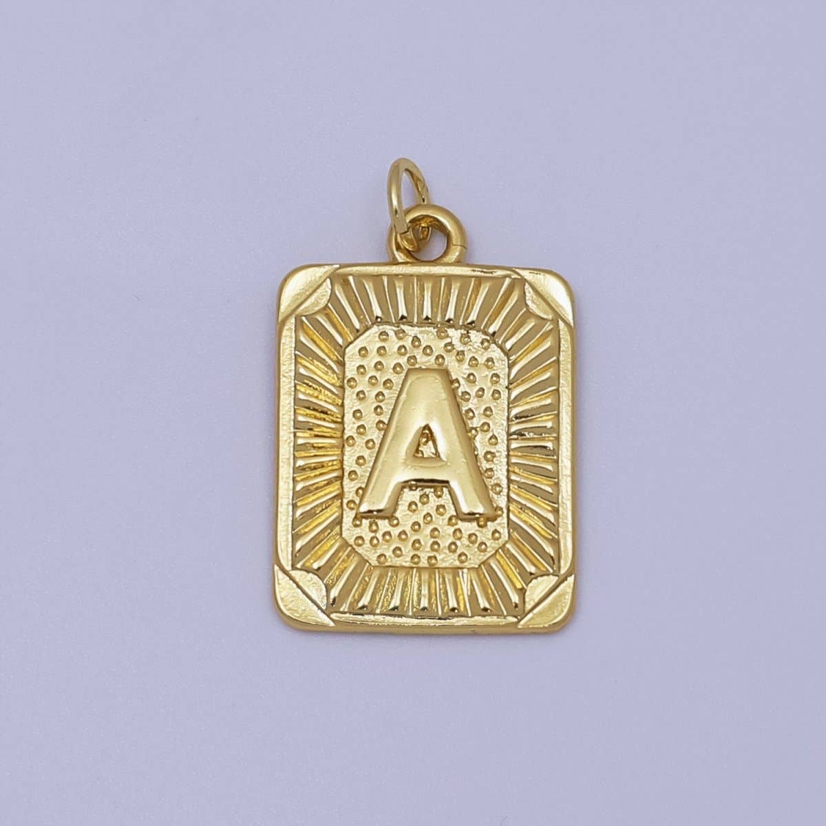 Aim Eternal - Wholesale Individual Charm/Pendant - 24k Gold Filled Initial Tag Letter Charm A - Z Alphabet Letter Tile Charm Pendant Personalized Charm for Designer Inspired Necklace Jewelry Making A716~A7280
