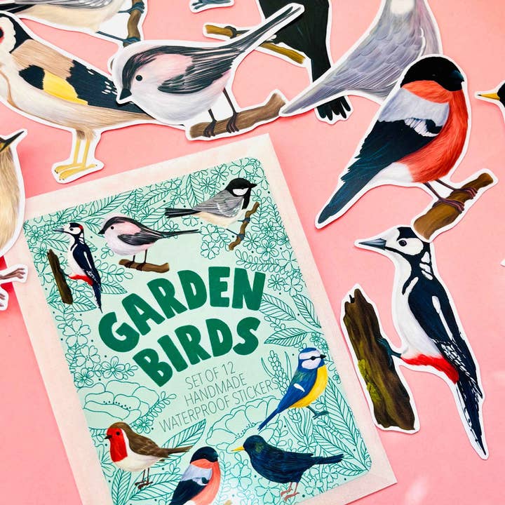 Garden Bird Sticker Gift Set- 7cm Vinyl Waterproof Stickers for wholesale by Pixiecraft