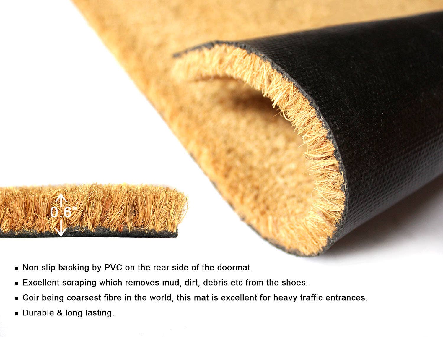 Wholesale RugSmith Natural Machine Tufted Plain Doormat, 24" x 48" for