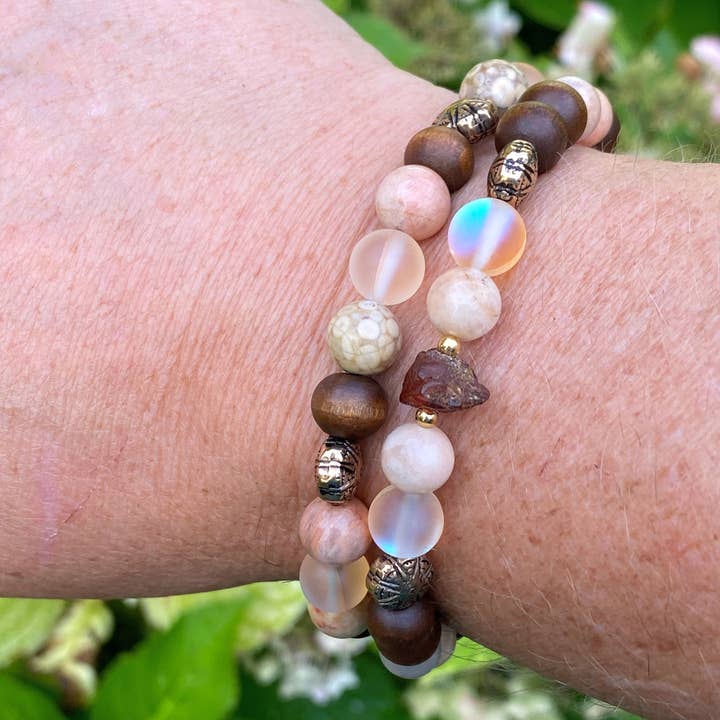 Coconut Quartz – Engroshandel Perlearmbånd – Neutral armbånd fossile koraller træ Sunstone armbånd krystal4