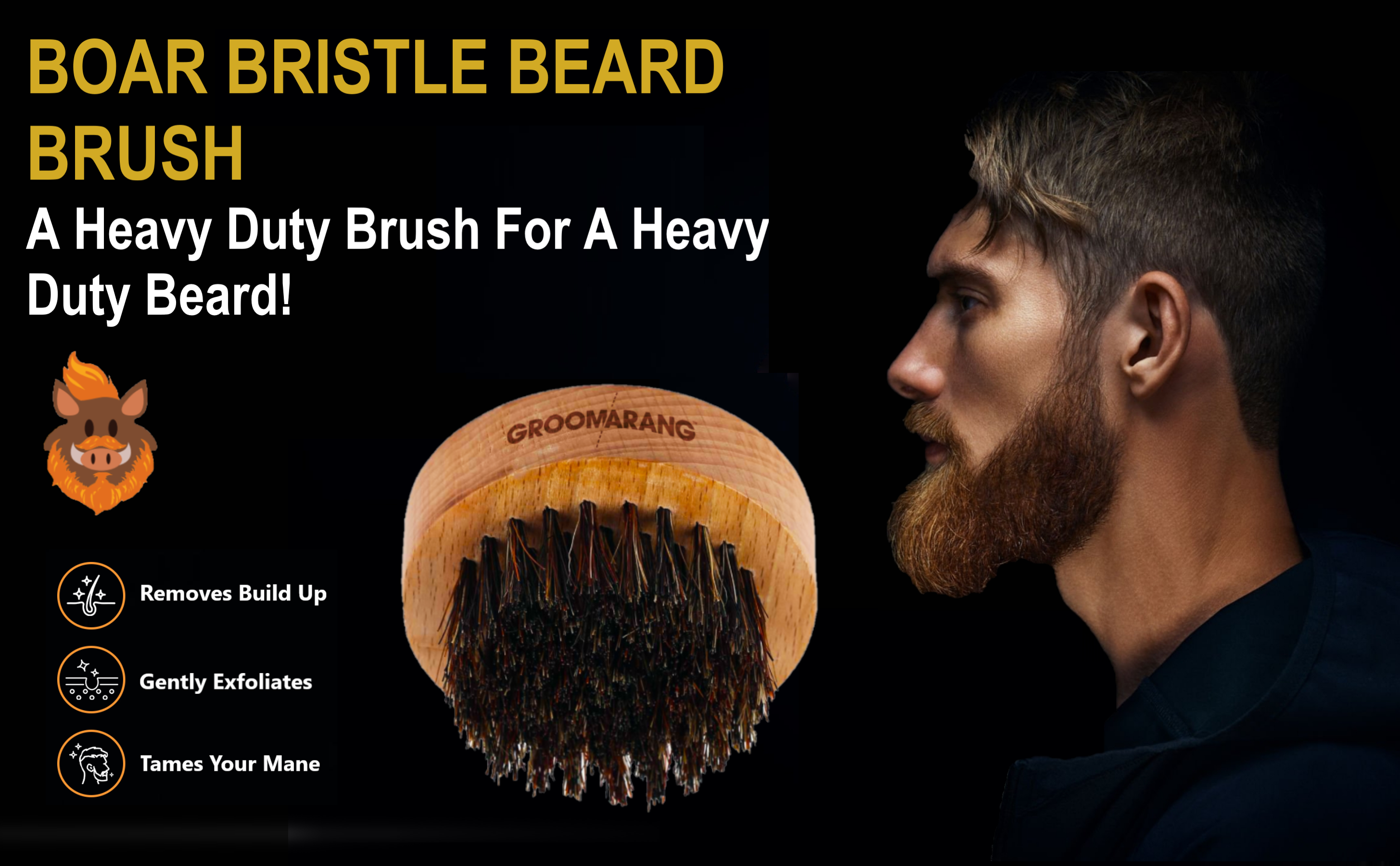 My Wholesale Warehouse – wholesale Beard brush/comb – Groomarang 'O' Boar Bristle Beard Brush1