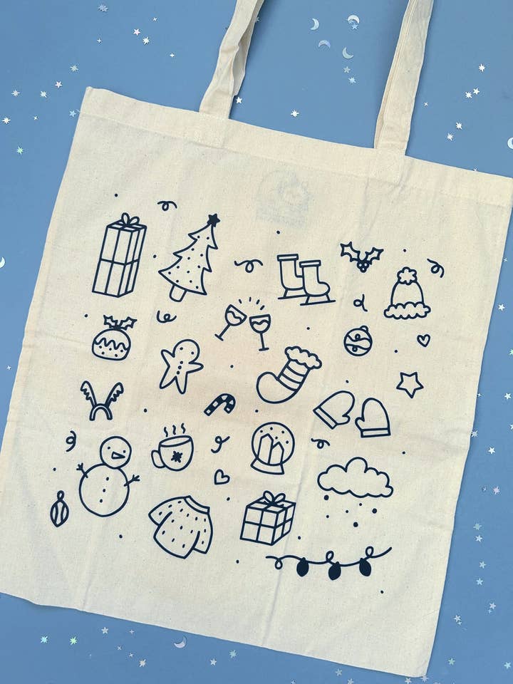 Sac fourre-tout Doodles d'hiver pour la vente par Poppodopolis