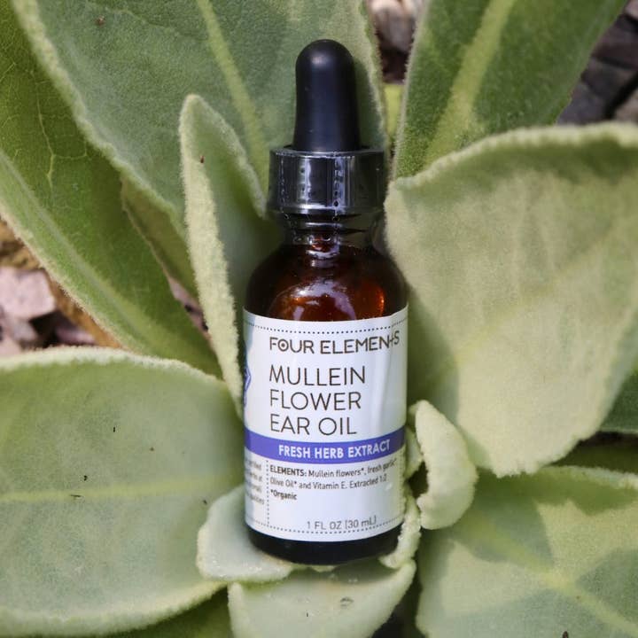 Four Elements Organic Herbals – wholesale Tincture – Mullein Flower Ear Oil - 1 oz