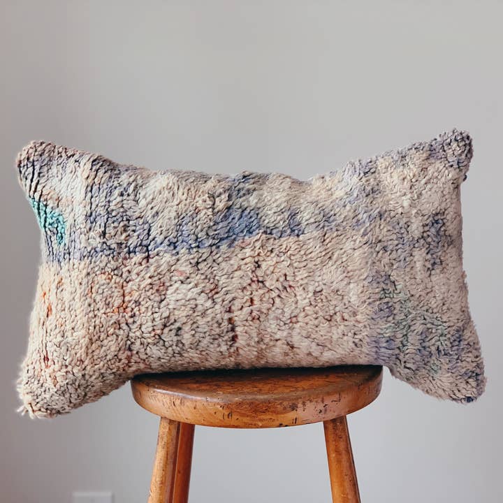 Blå Marokkansk Tæppe Pude 5 Cover 23x13“ for engroshandel hos Coe 112