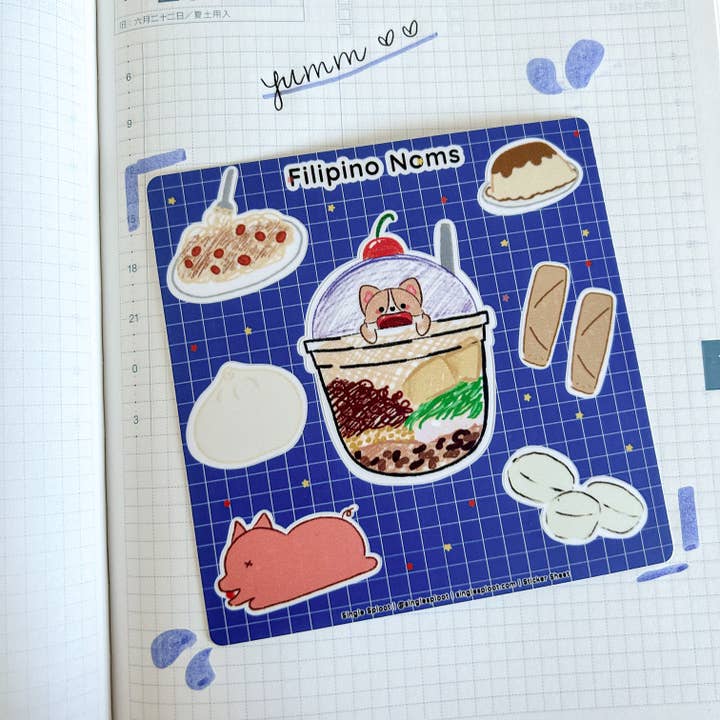 Patreon: Filipino Noms Aufkleberblatt für den Großhandel von Single Sploot