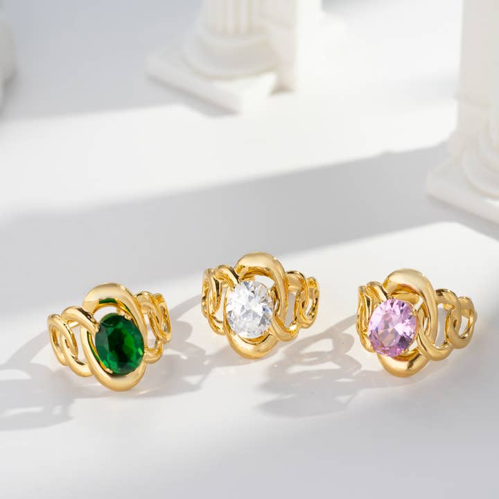 Adjustable Round Ring Shiny Crystal Elegant Stainless Steel and other Purchase Wholesale iris. Free Returns & Net 60 Terms on Faire trending on Faire.