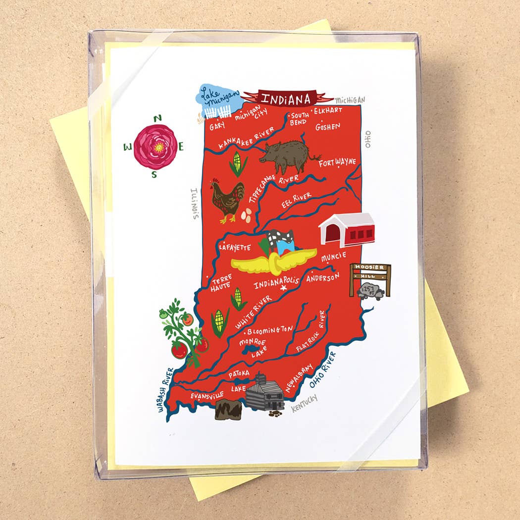 Allport Editions - Wholesale Briefpapier/indexkaartenset - Hallo USA Boxed Card-serie - ALLE 50 STATEN HIER!16