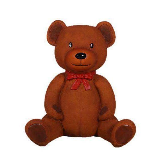 Brown Teddy Bear With Bow Over Sized Statue for wholesale by LM Treasures
