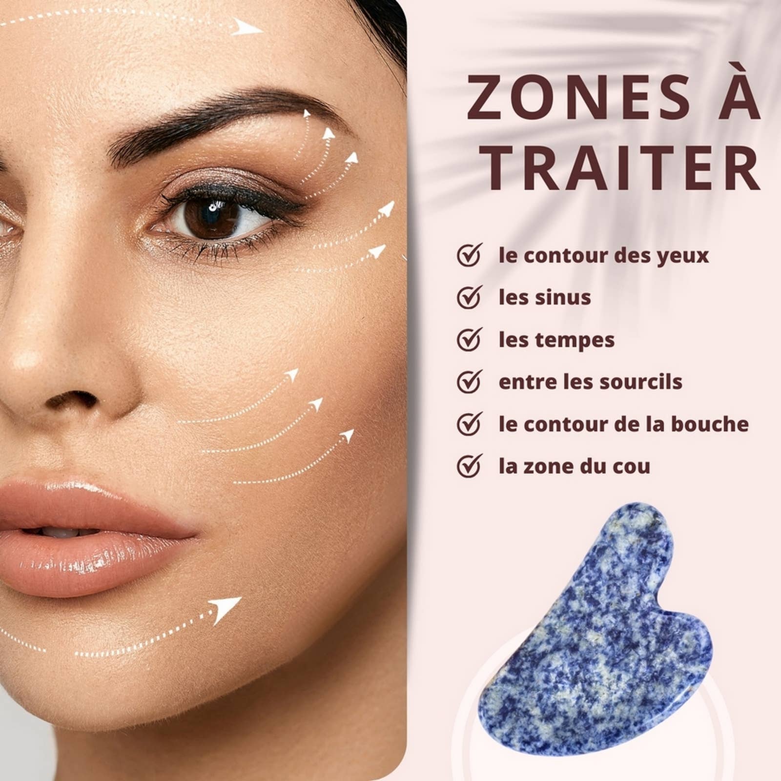 Zen'Arôme - Wholesale Gua Sha-roller - Natuurlijk stenen gezichtsmassagehulpmiddelen | 10 modellen30