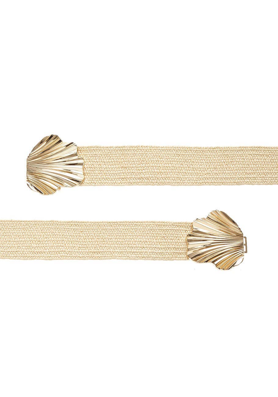 Beige Gold LASCANA Women's Raffia Statement Waist Belt for wholesale on Faire1