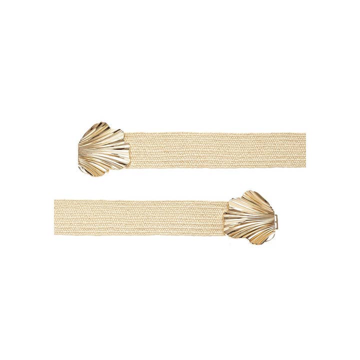 Beige Gold LASCANA Women's Raffia Statement Waist Belt for wholesale on Faire1