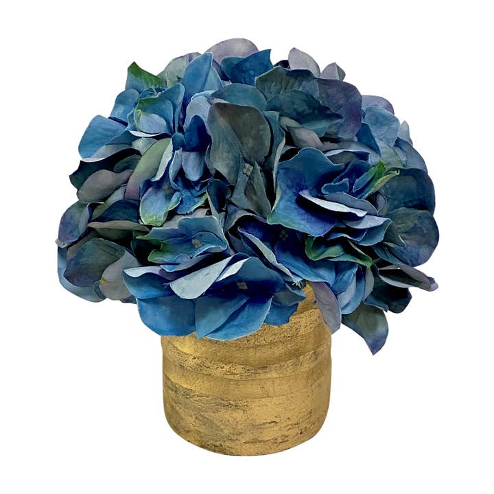 Jarrón de Vidrio Dorado Pequeño - Hortensia Artificial Azul para venta al por mayor de Bougainvillea