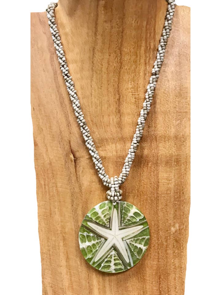 Starfish Necklace - Green for wholesale by Bamboo Source Tropical Decor