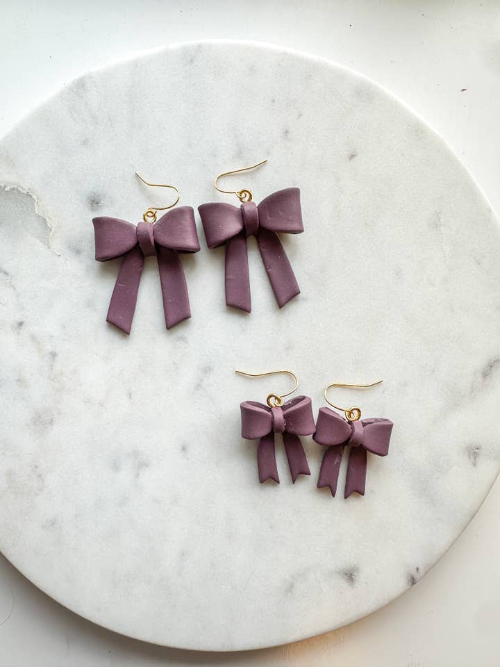 Coquette Bow Dangle Earrings | Customizable for wholesale by Vandy Visuals Shop
