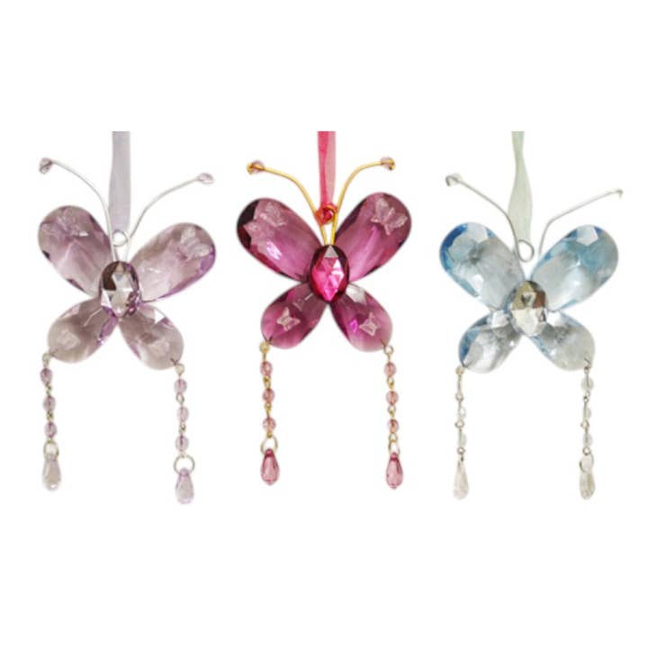 Cubby House by Malmar - Wholesale Decorative figurine - Acrylic Butterfly Hanger 3 Asstd