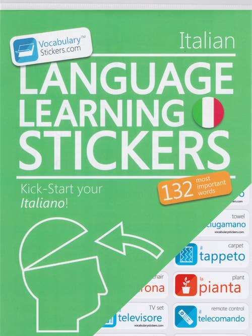 🇮🇹 Italian Language Learning Stickers for wholesale by VocabularyStickers.com