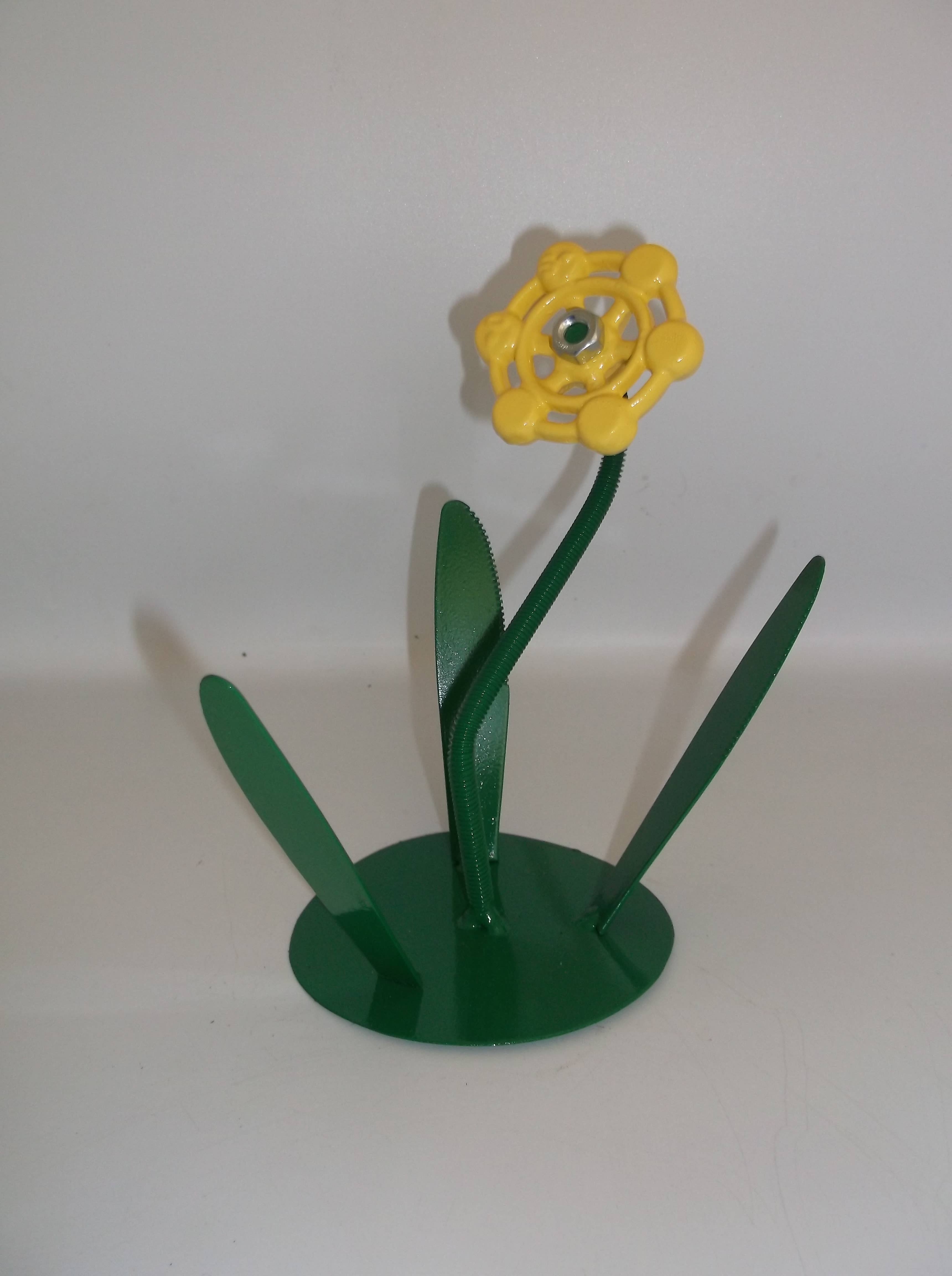 Creations Welded - Wholesale Sculpture - Yellow Metal Flowers, Sculptured Floral Decor, Faucet Flower3