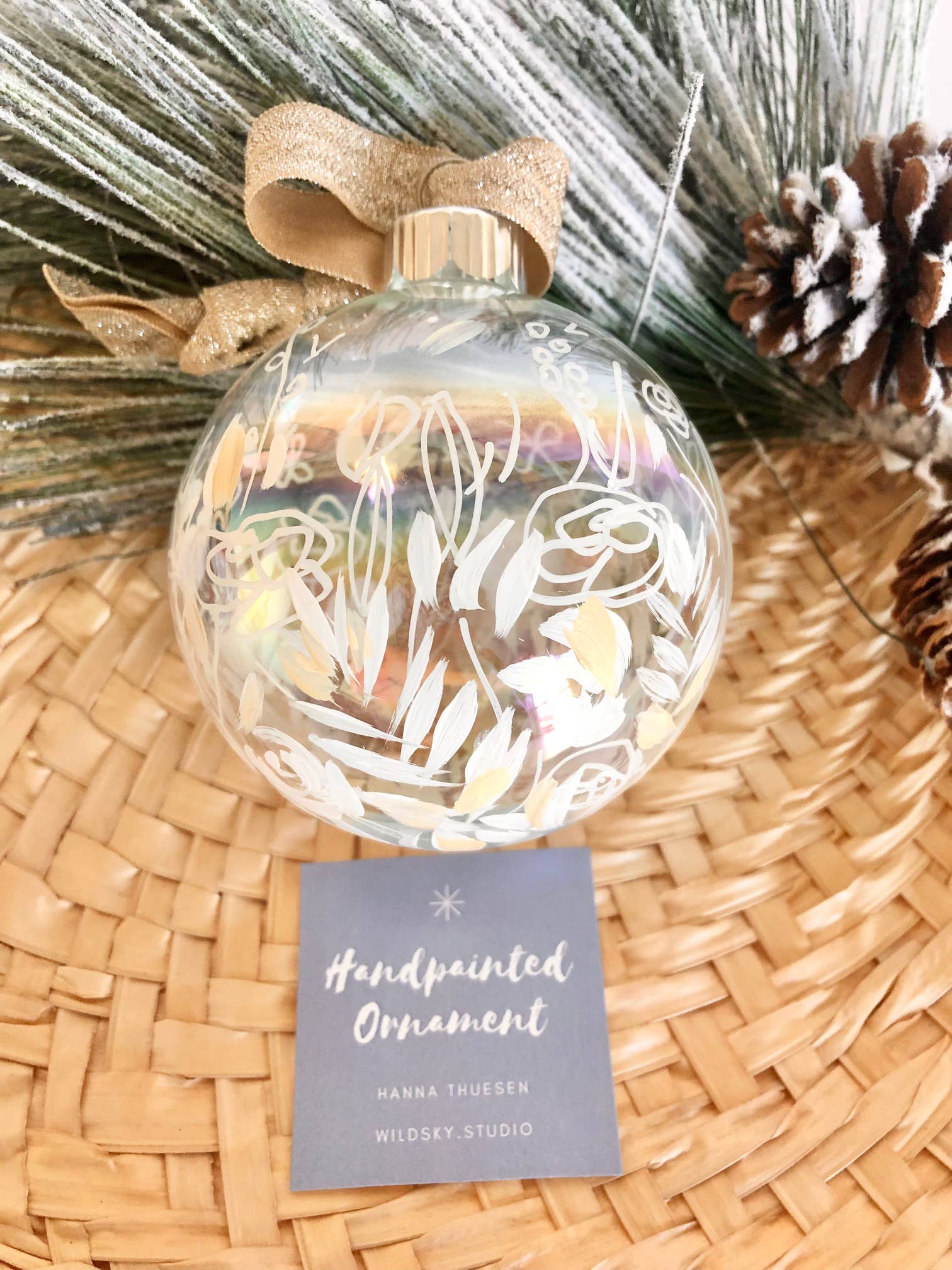 Wildsky Studio - Vente Objets de décoration - Jardin enchanté : Décoration peinte à la main Ivoire1