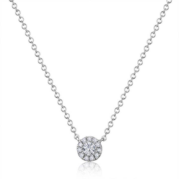 Collier en diamant Pavé II, or blanc 18 carats pour la vente par Leaf Jewelry