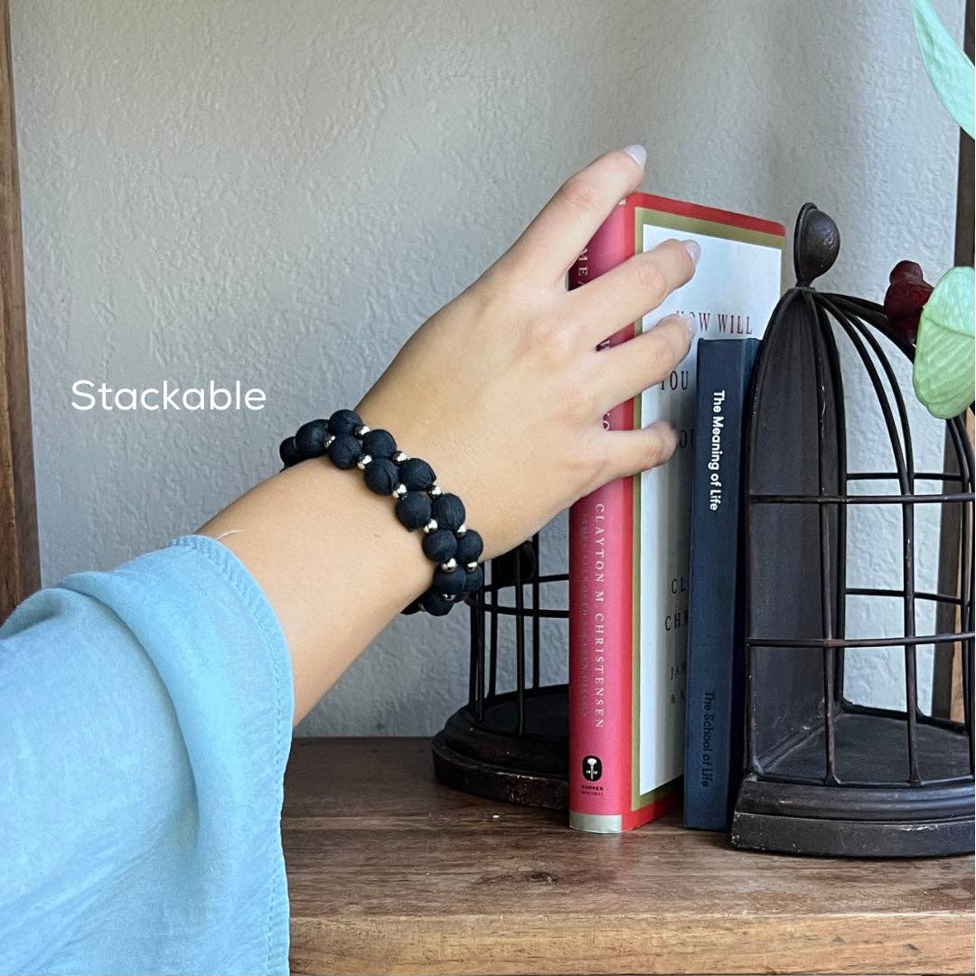 Humble Hilo - Vendita all'ingrosso Bracciale con perline - Bracciale Humble Hilo Sari Jewelry, con Perline di Tessuto e Perline Metalliche13