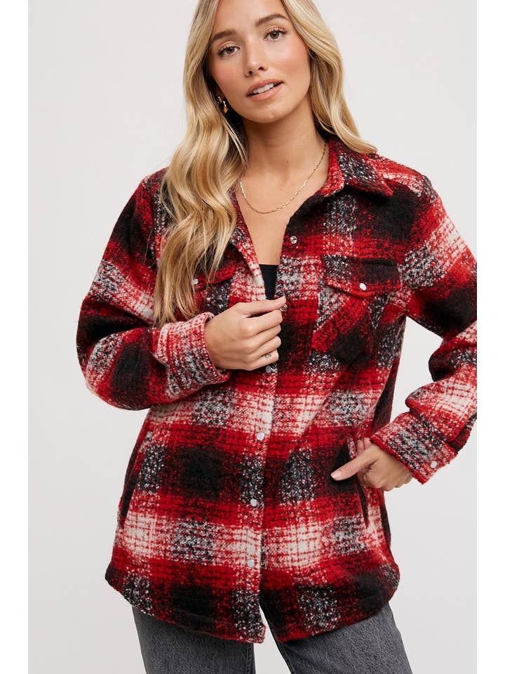 Bluivy - Wholesale Shirt Jacket/Shacket - Women's - BUTTON DOWN FLANNEL SHACKET16