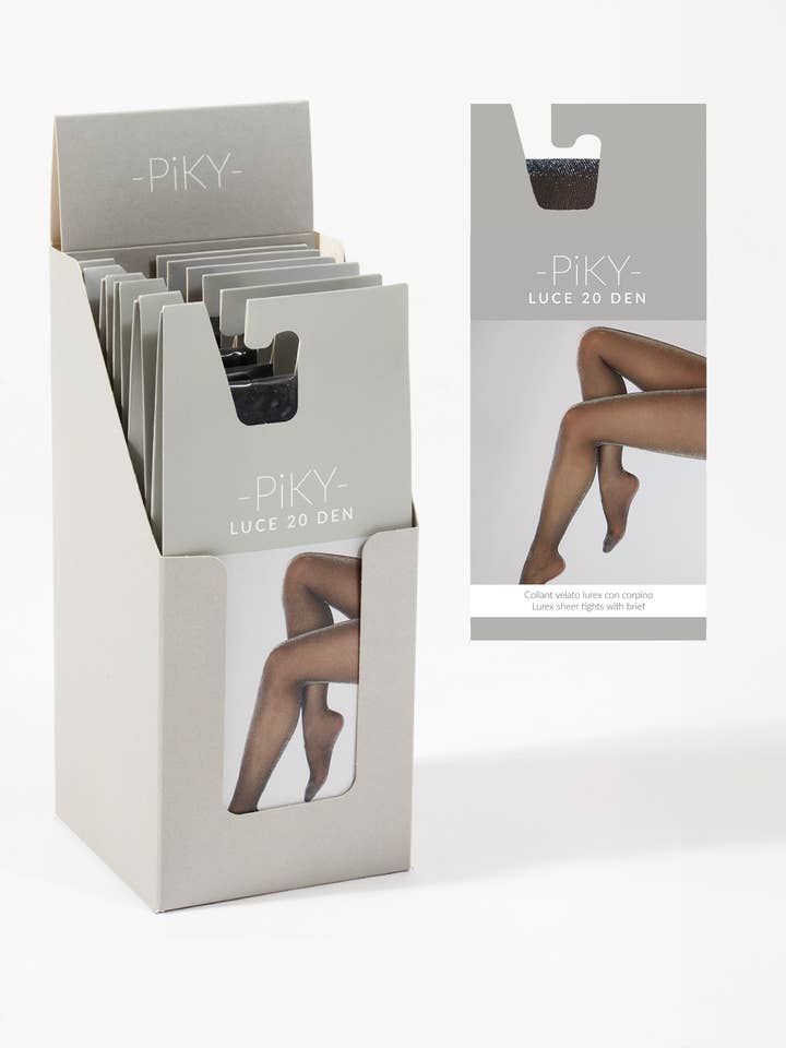 Collant Voilé 20 DEN Noir Bas Lurex Argent Collant Mode pour la vente par PIKY