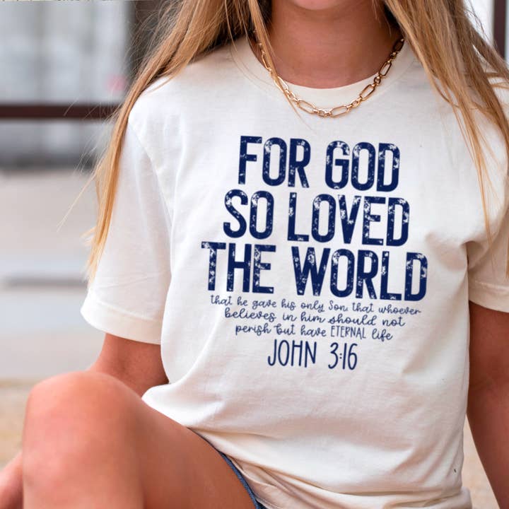 T-shirt graphique chrétien Jean 3:16 | Gildan pour la vente par Shoppe SHC
