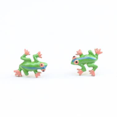 Green Frog Studs for wholesale by Diament Jewelry