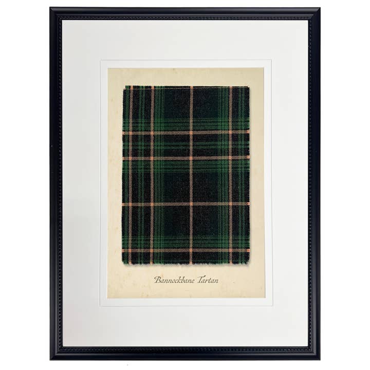 Matted print of the Bannockbane tartan plaid for wholesale by Antique Curiosities Inc