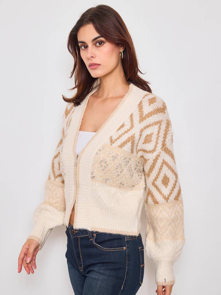 Mønstret og elegant sweater for engroshandel hos KY CREATION PARIS