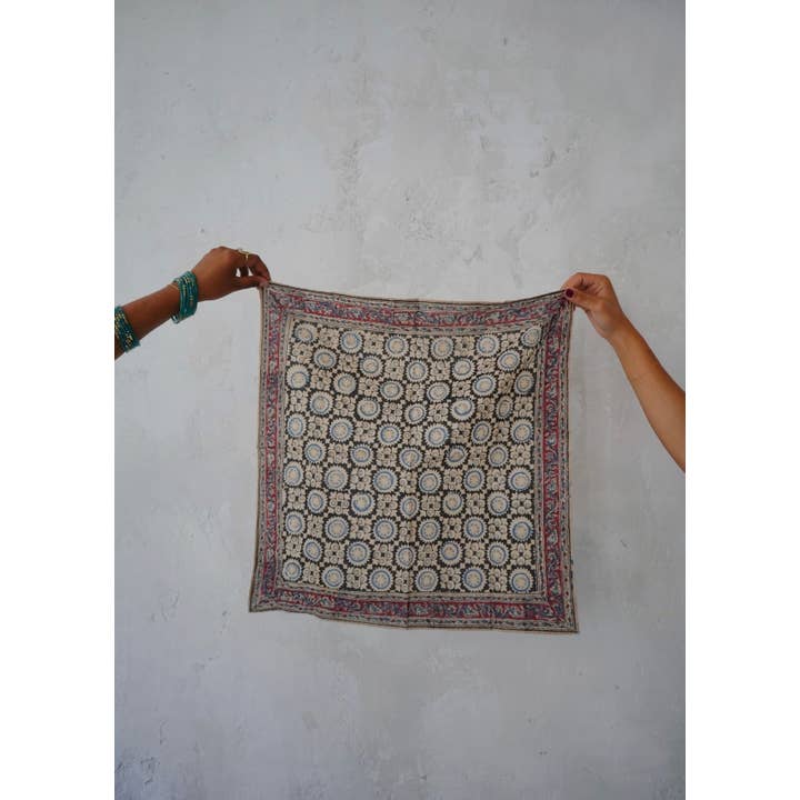 White Lotus Fashions - Vendita all'ingrosso Bandana - Donna - Blue Moon - Bandana in cotone Kalamkari - KK14584