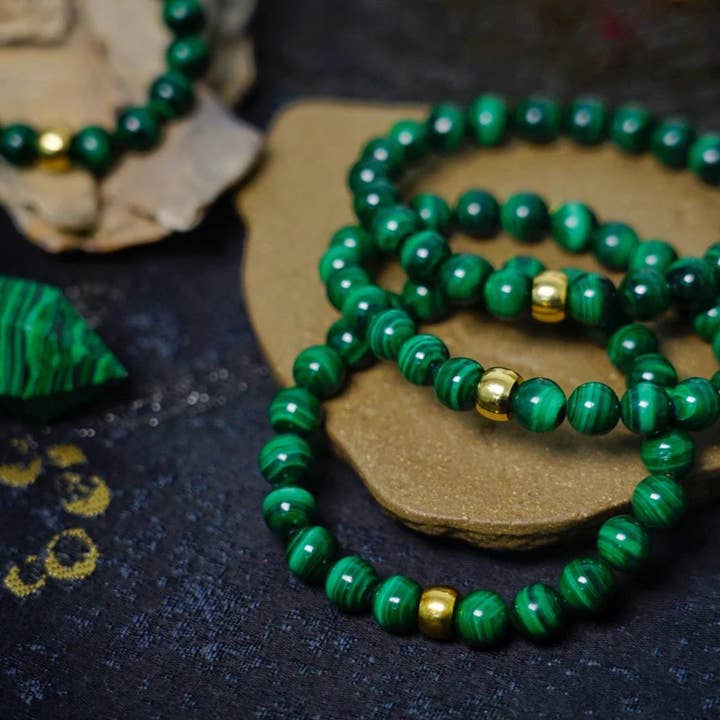 Moon Rituals - Wholesale Beaded Bracelet - Natural Malachite Bracelet – Heart Healing and Emotional Balance