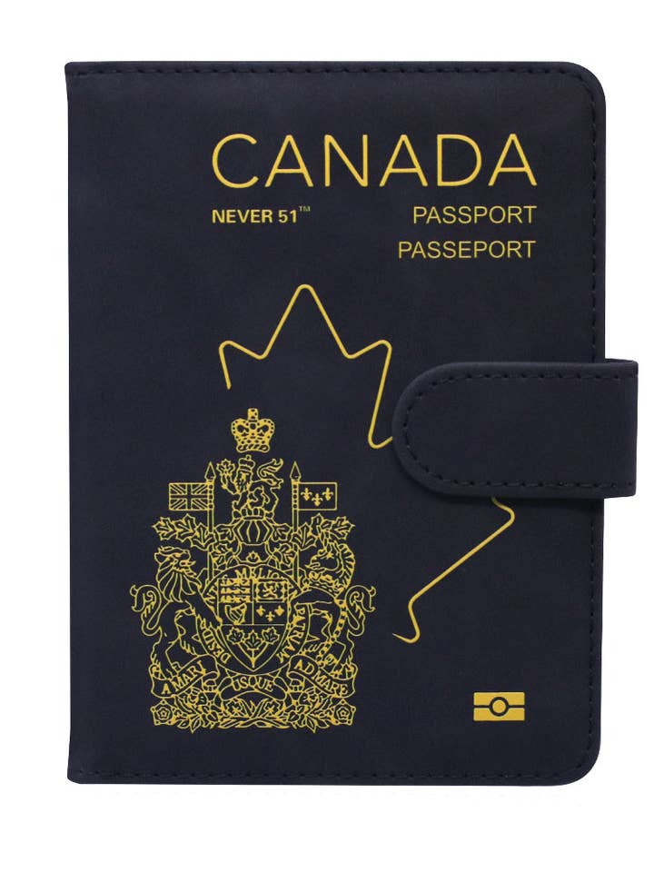 Passfodral med magnetspänne med logotyp Never 51-Svart för wholesale av Alantino