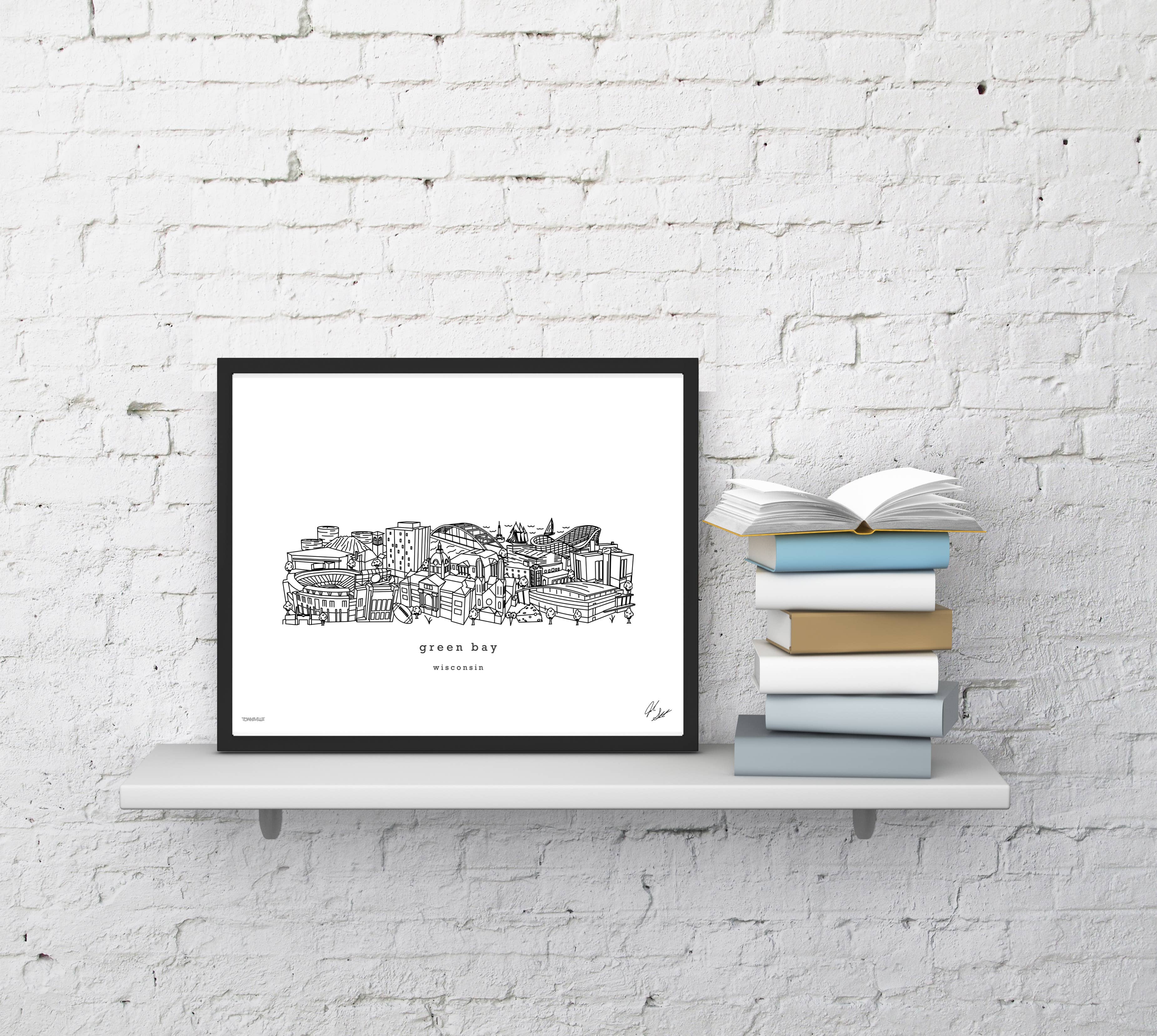 Townsville Art - Wholesale Art Print - Green Bay Wisconsin Minimalist Wall Decor6