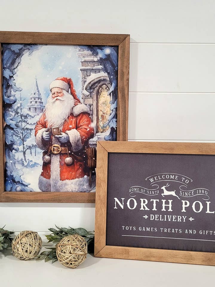 Santa & North Pole Holiday Layering Sign Bundle - Black & White for wholesale by Jolie Mae Collections