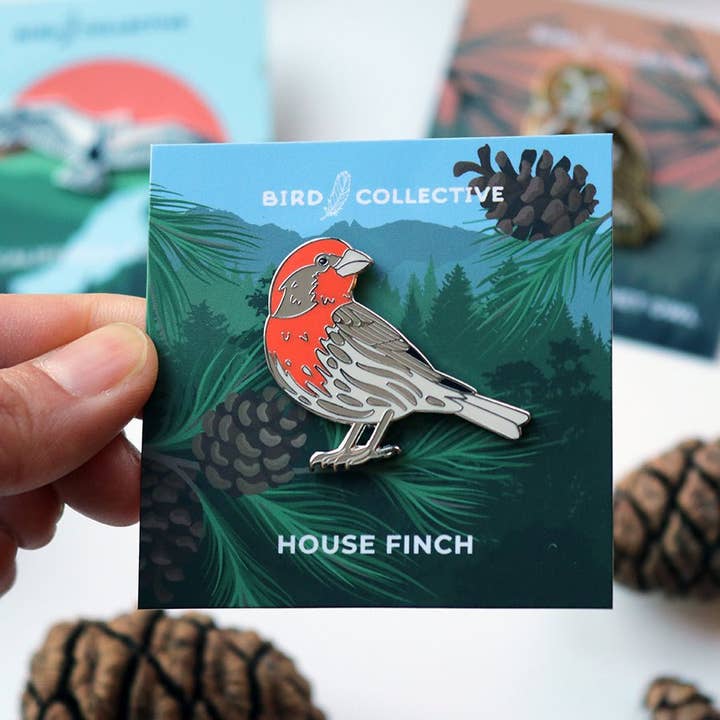 Bird Collective - Wholesale Lapel Pin/Button - House Finch Enamel Pin2