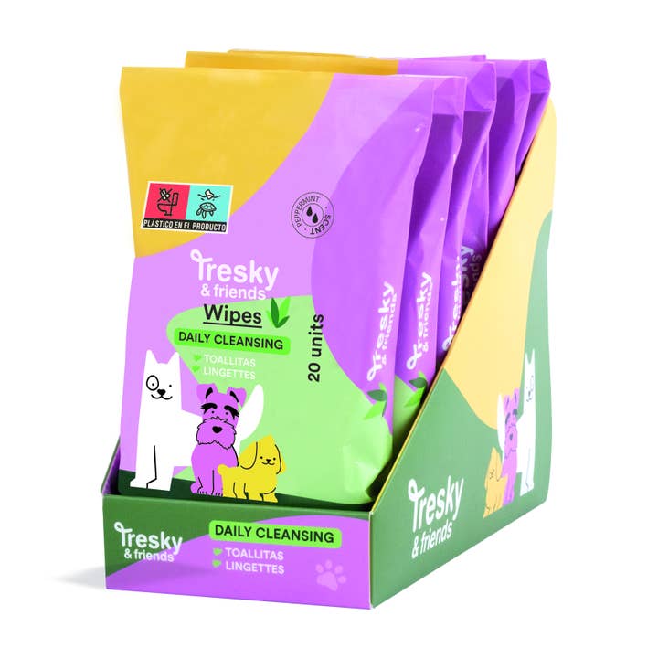 Aquarius Cosmetic SLU - Wholesale Pet Hair Accessory - Dogs - TRESKY & FRIENDS PET CLEANSING WIPES 20pcs1