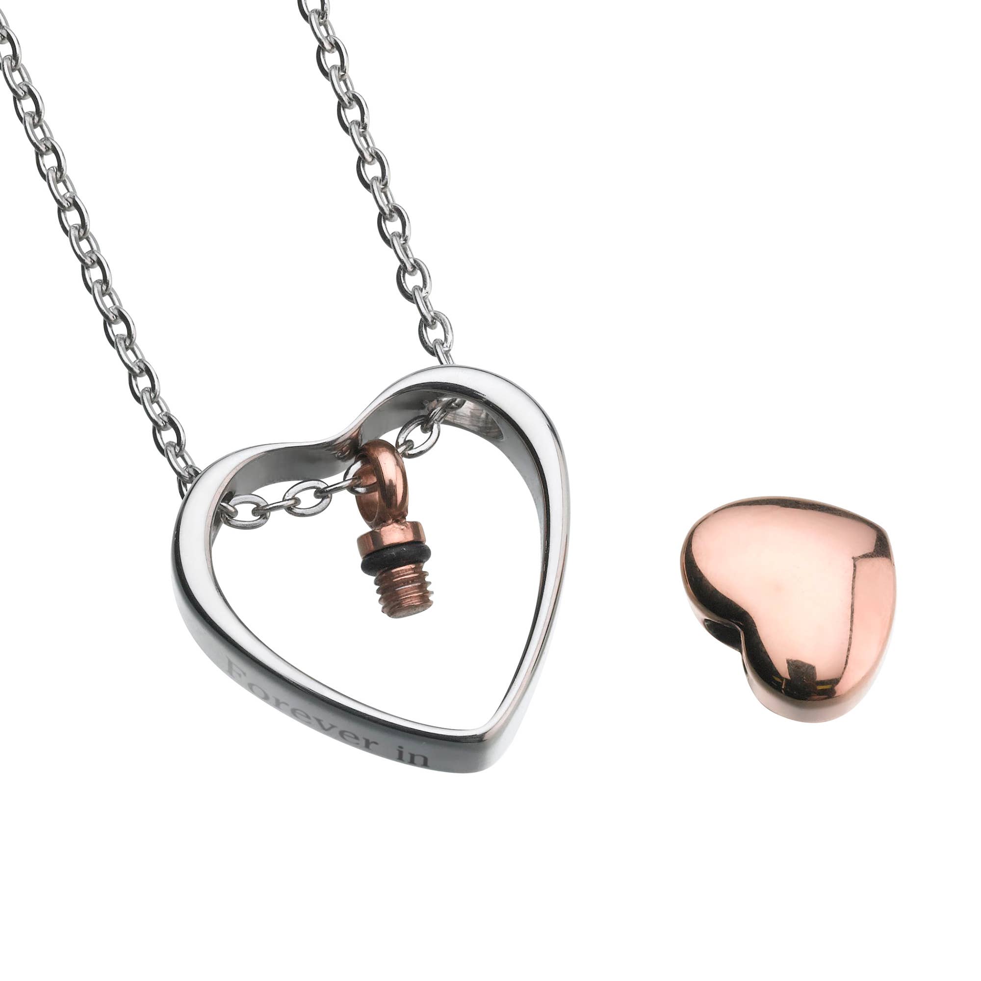 Silver Lillian Rose Forever in My Heart Memorial Necklace for wholesale on Faire1