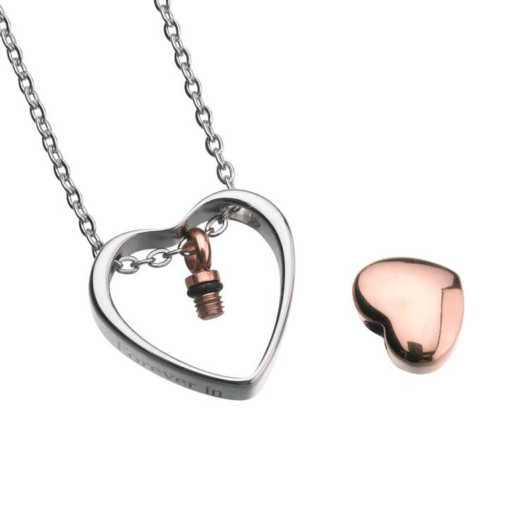 Silver Lillian Rose Forever in My Heart Memorial Necklace for wholesale on Faire1