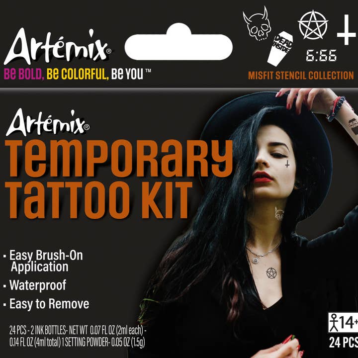 Kit de tatouage temporaire Artémix 24 pièces : Misfit pour la vente par Artemix Body Art